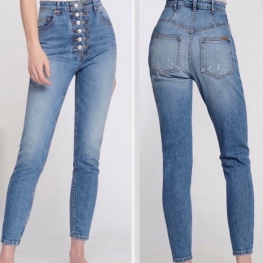 Marissa Webb Emma Size 27 High Rise Blue Jeans with Vintage-Inspired Design